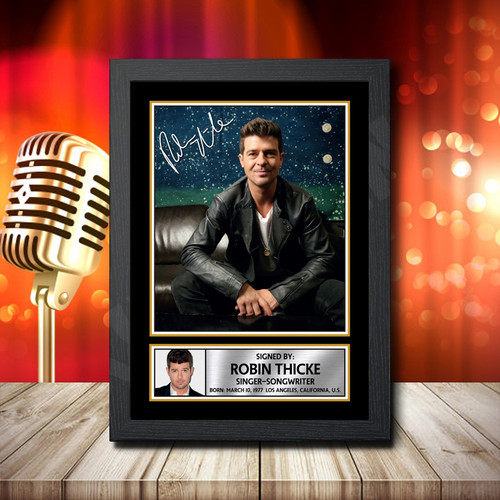 Robin Thicke 2 printed autograph poster print