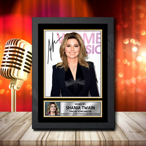 Shania Twain 2 printed autograph poster print