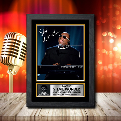 Stevie Wonder 2 printed autograph poster print