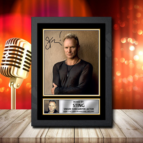 Sting 1 printed autograph poster print