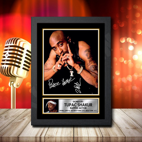 Tupac 2pac Shakur 1 printed autograph poster print