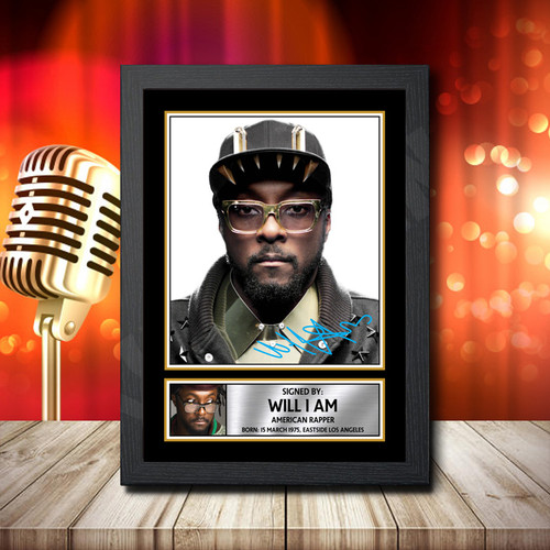 Will I Am printed autograph poster print