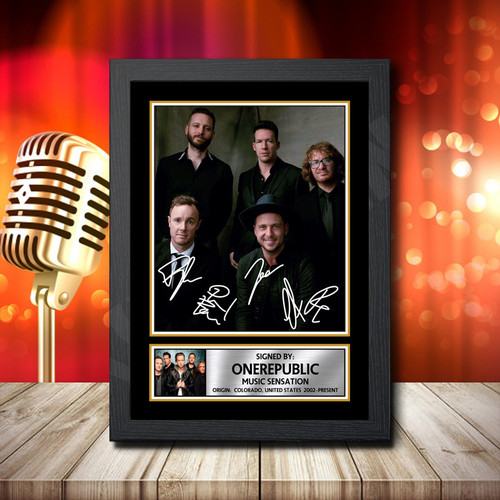 Onerepublic 2 printed autograph poster print