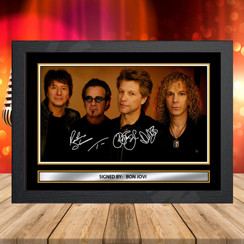 Bon Jovi 3 printed autograph poster print