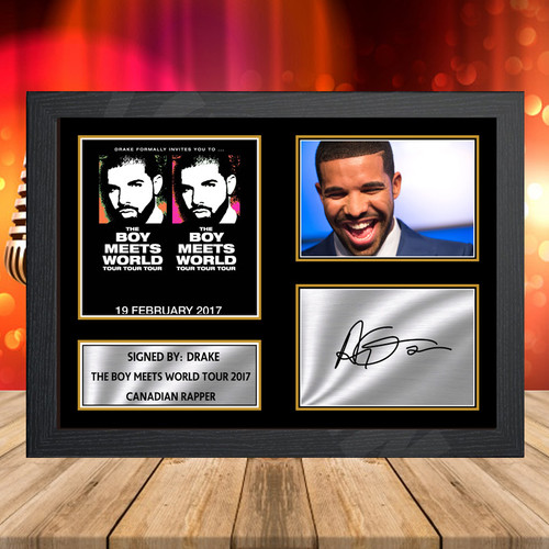 Drake The Boy Meets World Tour 2017 2 printed autograph poster print