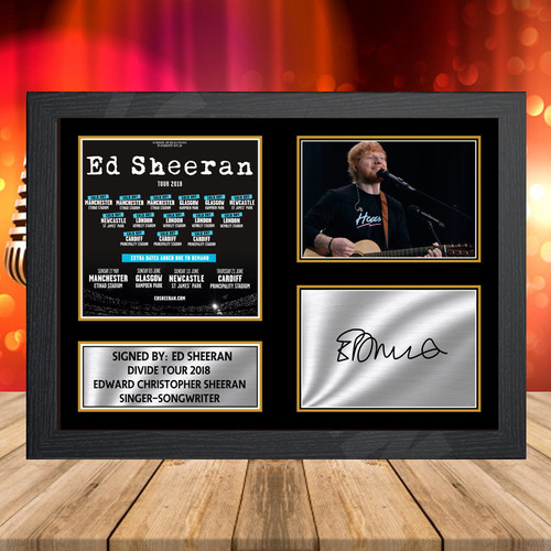 Ed Sheeran Divide Tour 2018 printed autograph poster print