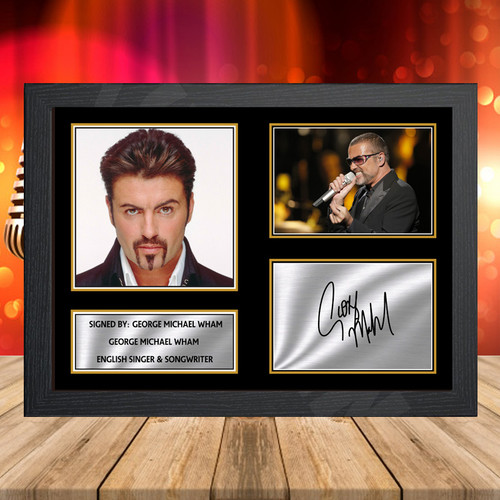 George Michael Wham 2 Printed Autograph Music-Landscape Star Poster Print