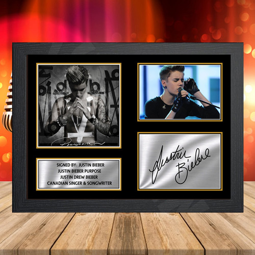 Justin Bieber Purpose Printed Autograph Music-Landscape Star Poster Print
