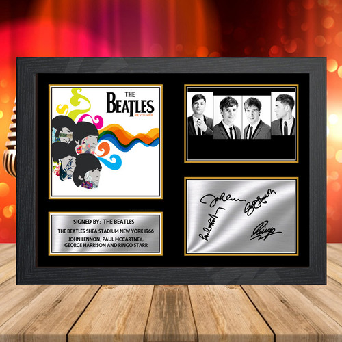 The Beatles Shea Stadium New York 1966 printed autograph poster print
