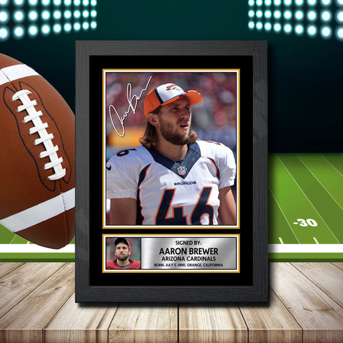 Aaron Brewer 2 printed autograph poster print