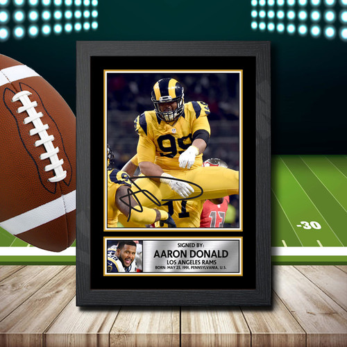 Aaron Donald 2 printed autograph poster print
