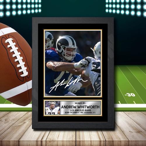 Andrew Whitworth 2 printed autograph poster print