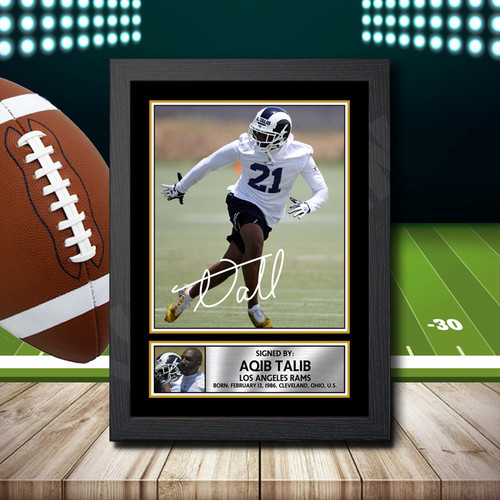 Aqib Talib printed autograph poster print