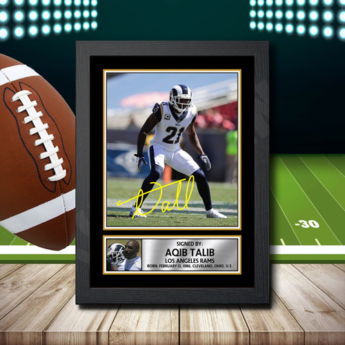Aqib Talib 2 printed autograph poster print