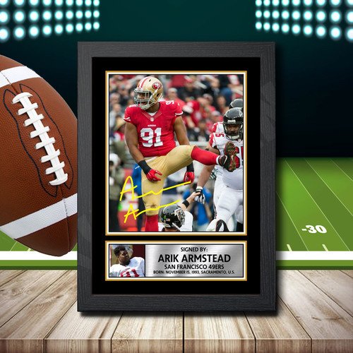 Arik Armstead printed autograph poster print