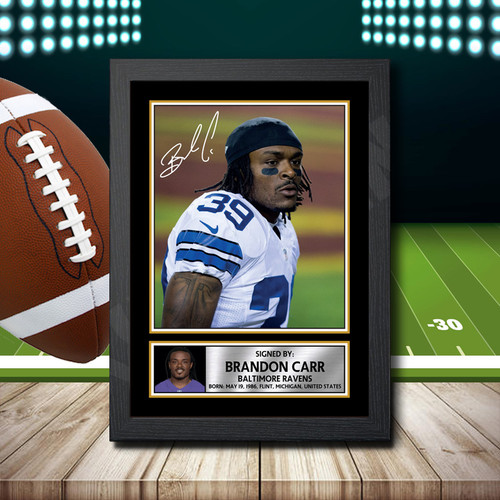 Brandon Carr 1 printed autograph poster print