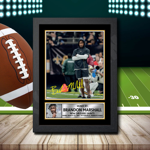 Brandon Marshall printed autograph poster print