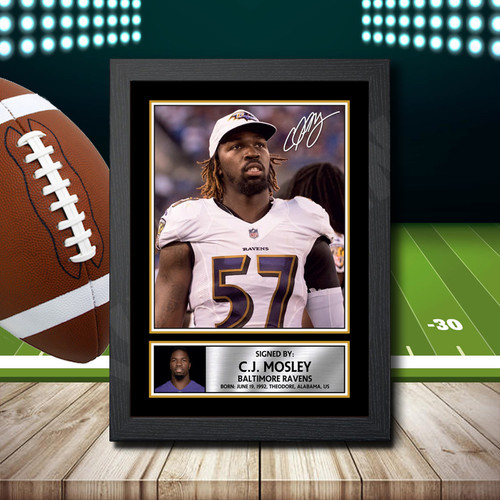 C.J. Mosley 1 printed autograph poster print