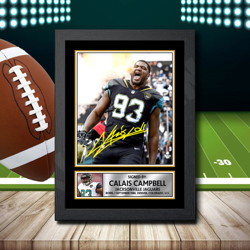 Calais Campbell printed autograph poster print