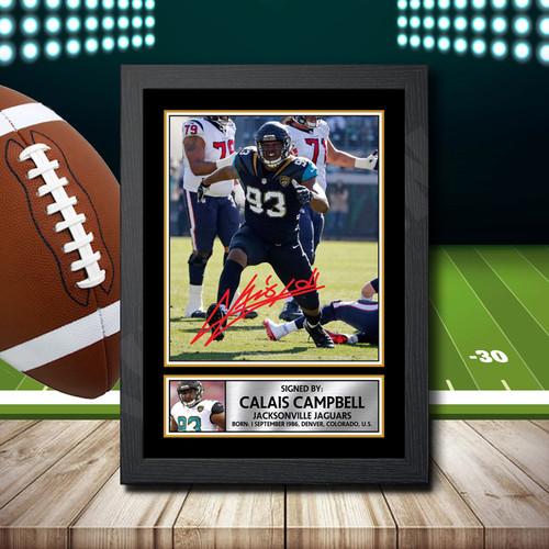 Calais Campbell 2 printed autograph poster print