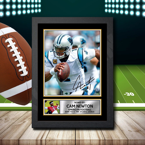 Cam Newton 2 2 printed autograph poster print