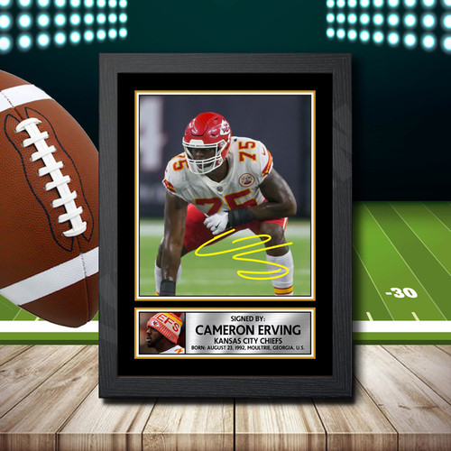Cameron Erving 2 - Printed Autograph NFL Star Poster Print