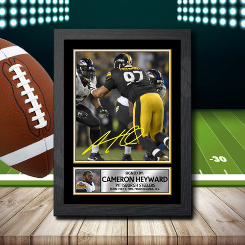 Cameron Heyward - Printed Autograph NFL Star Poster Print