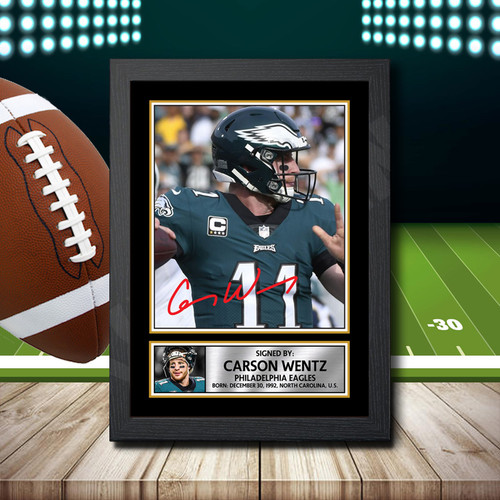 Carson Wentz printed autograph poster print