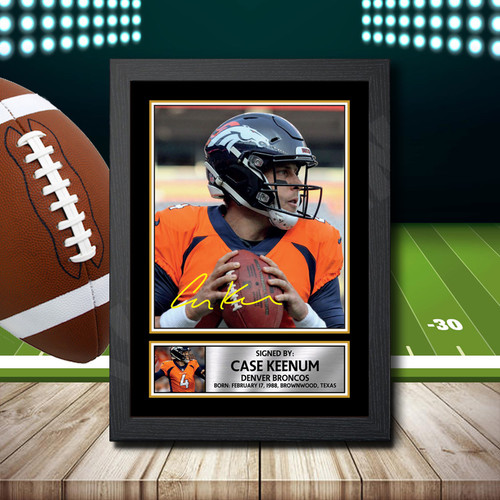 Case Keenum printed autograph poster print