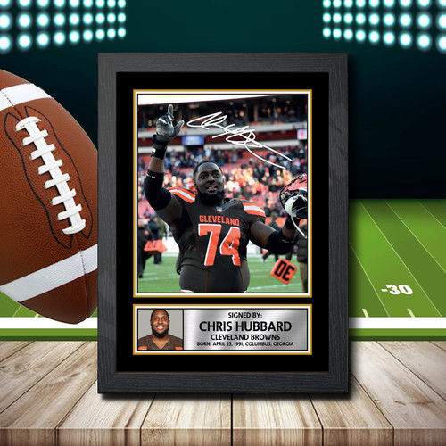 Chris Hubbard 2 - Printed Autograph NFL Star Poster Print