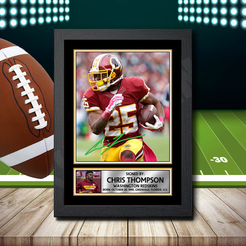 Chris Thompson 2 - Printed Autograph NFL Star Poster Print