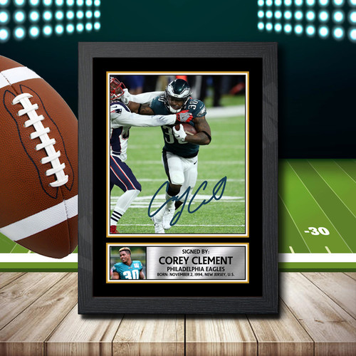 Corey Clement 2 printed autograph poster print