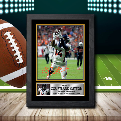 Courtland Sutton 2 printed autograph poster print