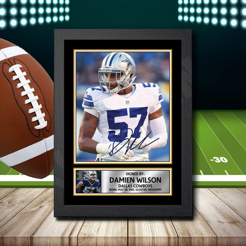 Damien Wilson 2 - Printed Autograph NFL Star Poster Print