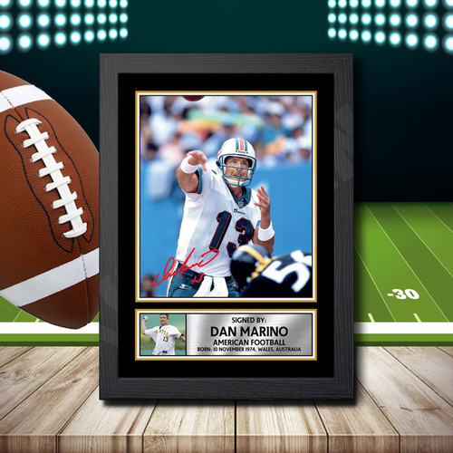 Dan Marino 1 printed autograph poster print