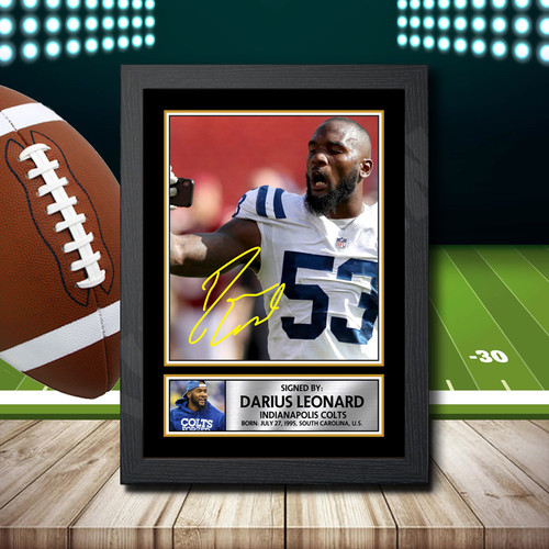 Darius Leonard 2 printed autograph poster print