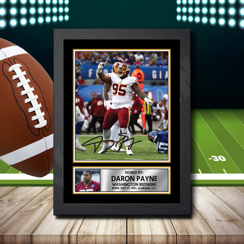 Daron Payne printed autograph poster print