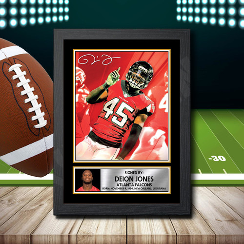 Deion Jones 2 printed autograph poster print