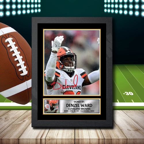 Denzel Ward printed autograph poster print