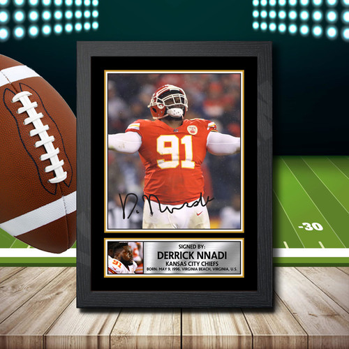 Derrick Nnadi 2 printed autograph poster print