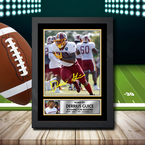 Derrius Guice 2 printed autograph poster print