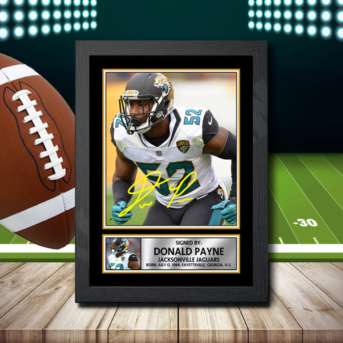 Donald Payne 2 - Printed Autograph NFL Star Poster Print