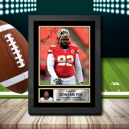 Dontari Poe 1 printed autograph poster print