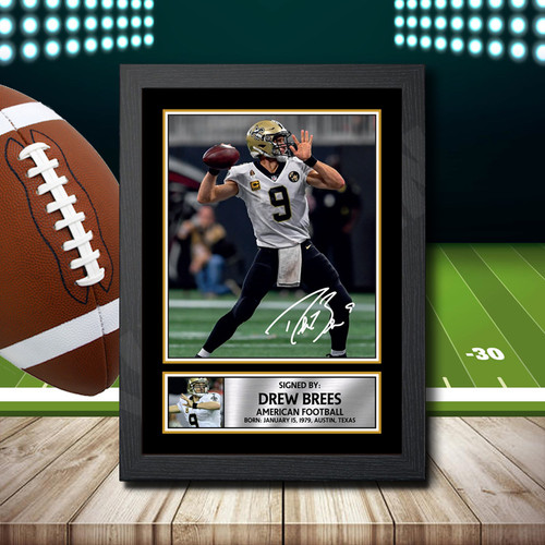 Drew Brees 2 printed autograph poster print