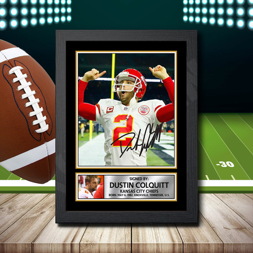 Dustin Colquitt 2 printed autograph poster print