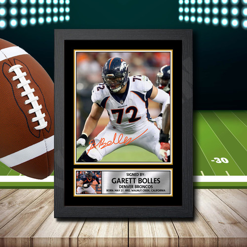 Garett Bolles printed autograph poster print