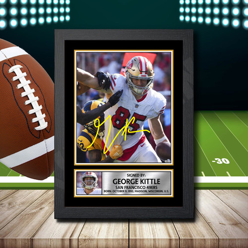 George Kittle printed autograph poster print