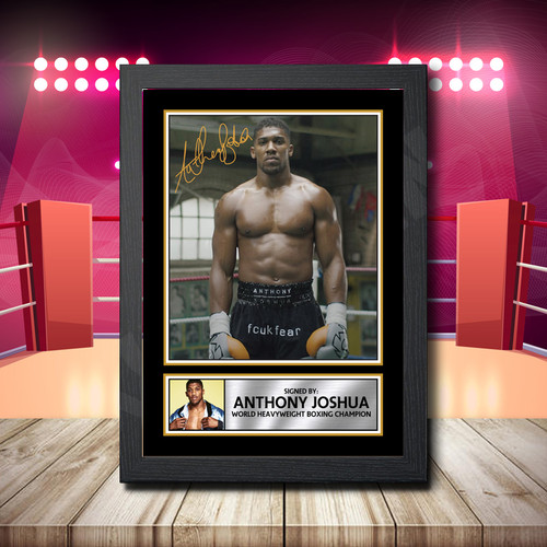 Anthony Joshua printed autograph poster print
