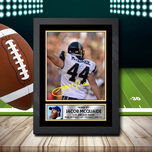 Jacob Mcquaide 2 Printed Autograph NFL Star Poster Print