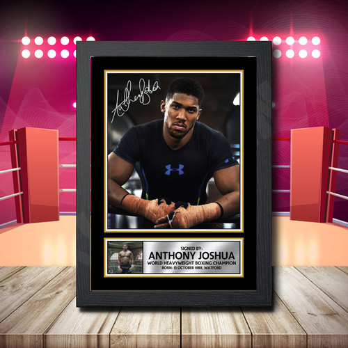 Anthony Joshua Boxing Champion printed autograph poster print